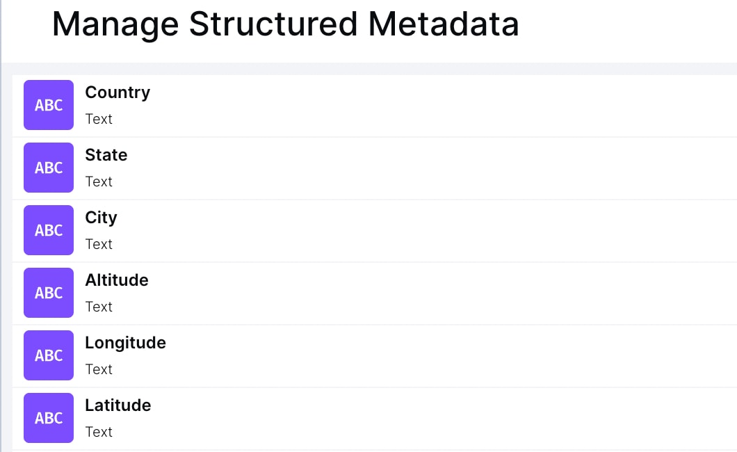 metadata definitions